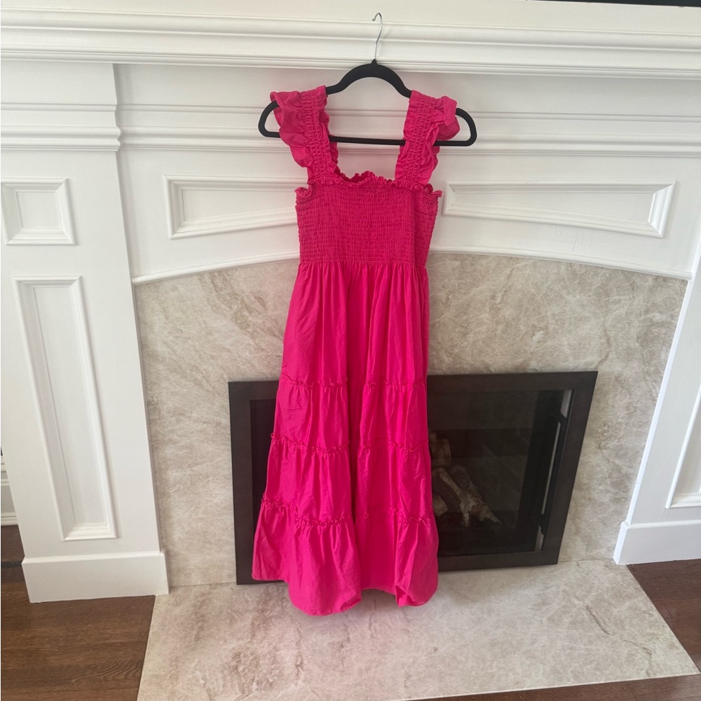 Caara Hot Pink Tiered Maxi Dress with Pockets!